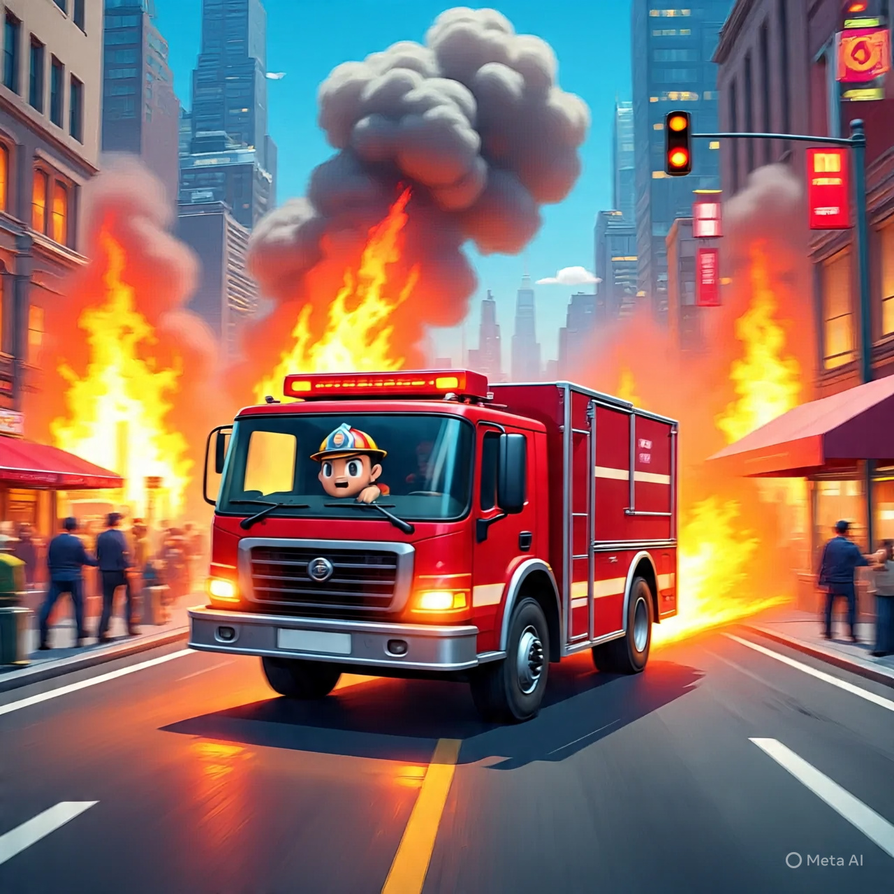 Fire Truck Rescue Driving