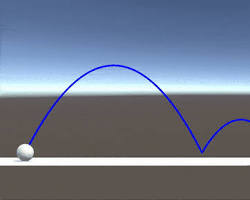 The ball bounces