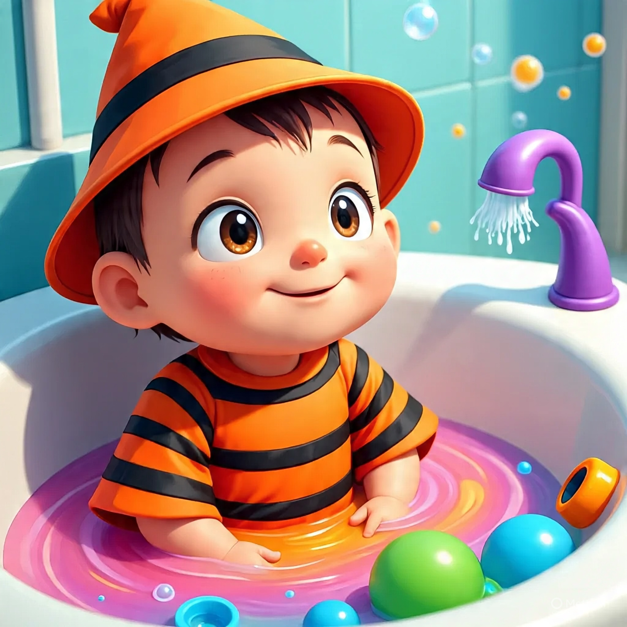 Little Baby Halloween Bathing